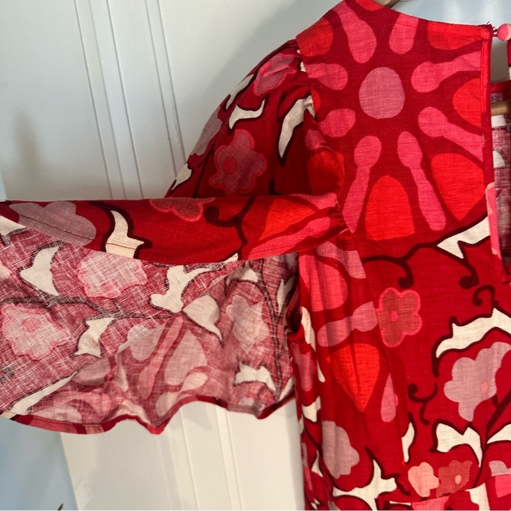 Rhode by Target Red Floral Midi Dress - Women's Elegant Patterned Dress - Picture 9 of 11